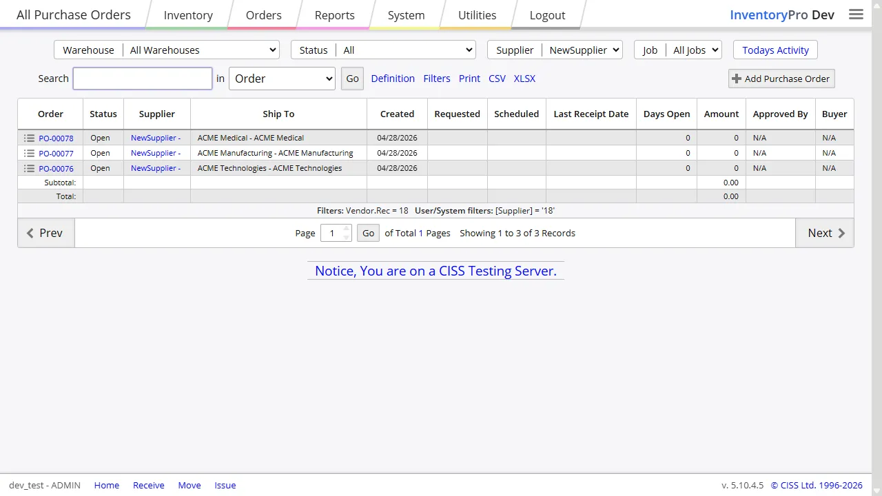 Purchase order list with Approved By column showing multi-level approval status
